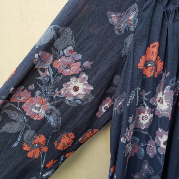 Free People Blue Pebble Crepe Bouse - Boho - XS - Picture 11 of 16